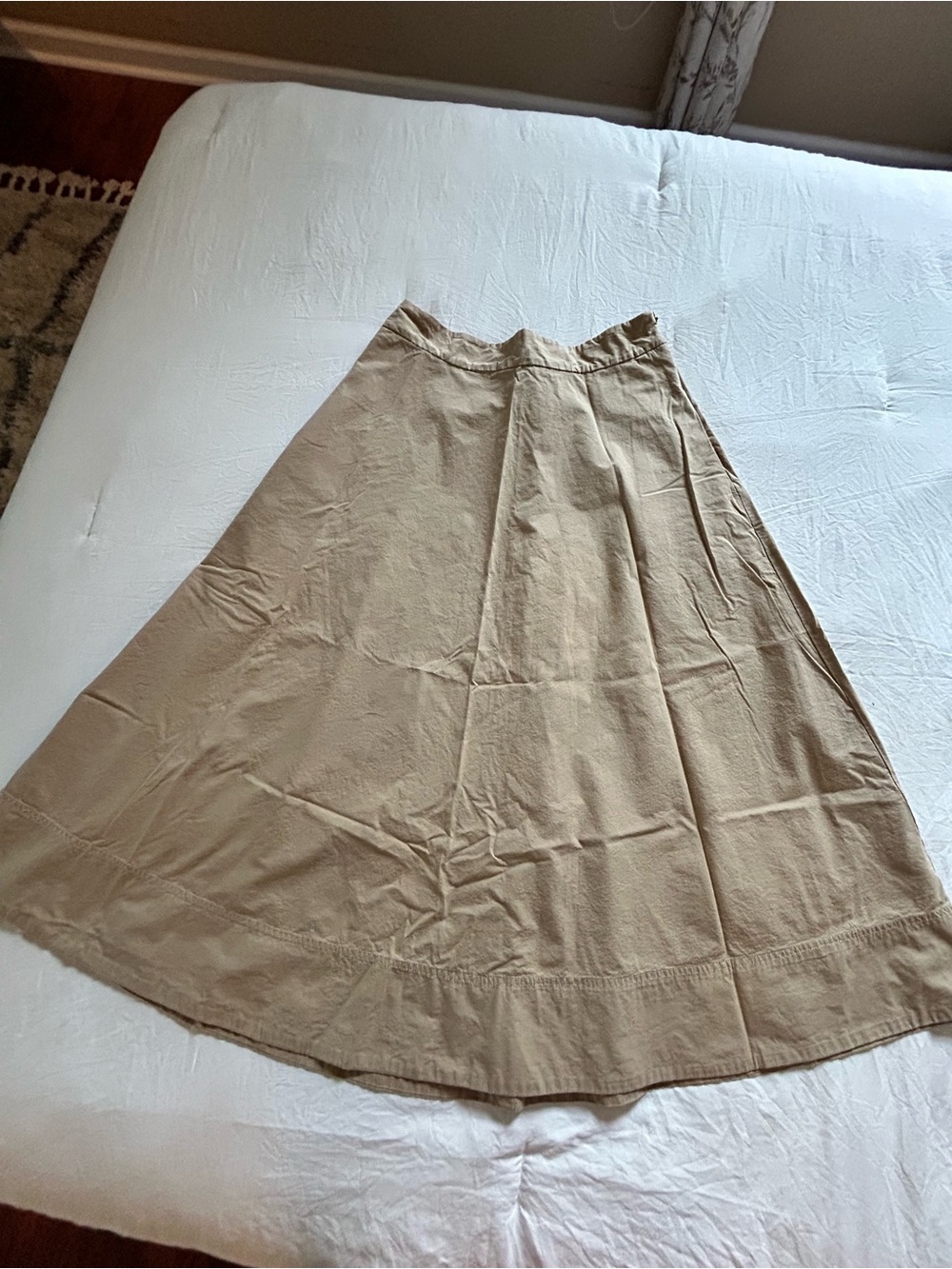 Banana Republic A-Line Midi Skirt in Light Khaki